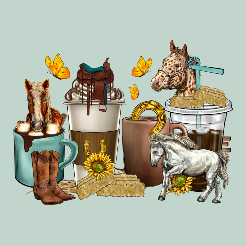 Coffee Cups Horses Zipper Hoodie by texasbilliewilder | Teevron