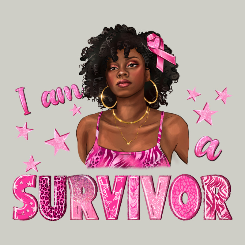 I Am A Survivor Breast Cancer With Afro Woman Heavyweight Hoodie by texasbilliewilder | Teevron