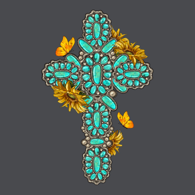 Gemstone Cross With Sunflowers And Butterflies Zipper Hoodie by texasbilliewilder | Teevron