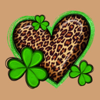 St Patricks Day Leopard Heart With Shamrocks Vintage Tee | Teevron