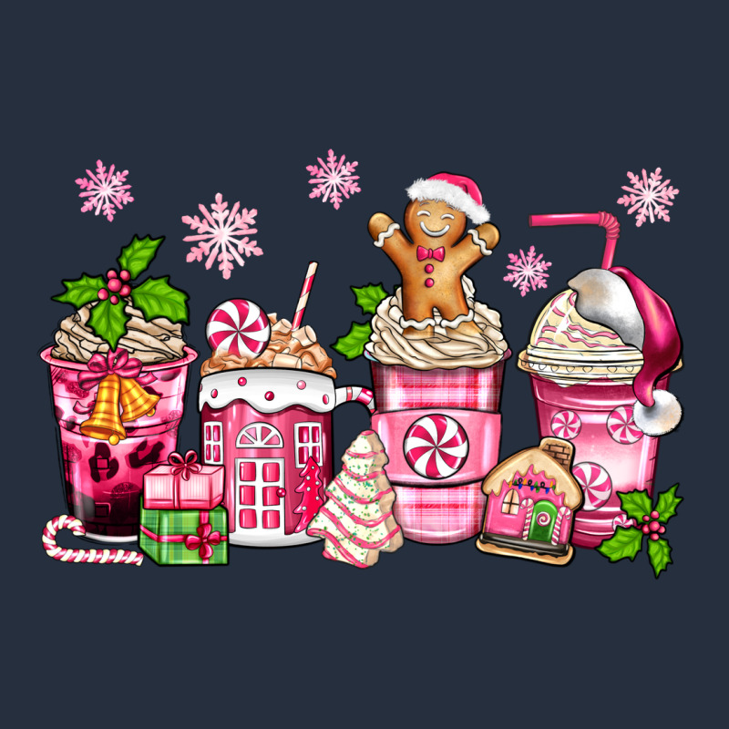Pink Christmas Coffee Cups Zipper Hoodie by Zillion Design Studio | Teevron