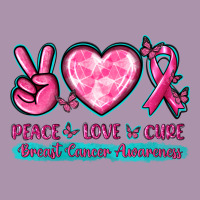 Peace Love Cure Breast Cancer Awareness Heavyweight Hoodie | Teevron