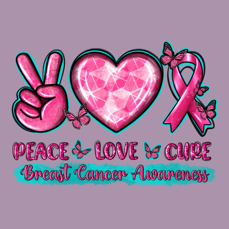 Peace Love Cure Breast Cancer Awareness Heavyweight Hoodie by texasbilliewilder | Teevron