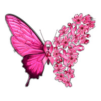 Pink Flowers and Breast Cancer Ribbon Butterfly | Teevron