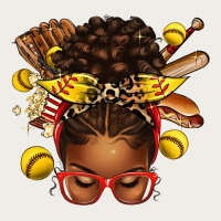 Softball Afro Messy Bun Zipper Hoodie | Teevron