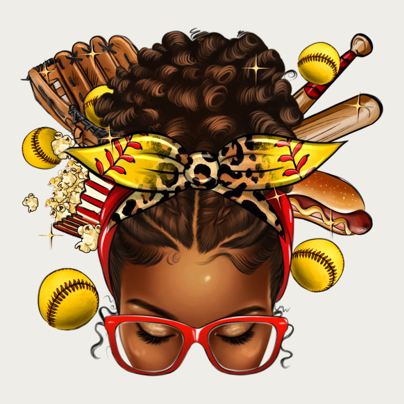 Softball Afro Messy Bun Zipper Hoodie by texasbilliewilder | Teevron