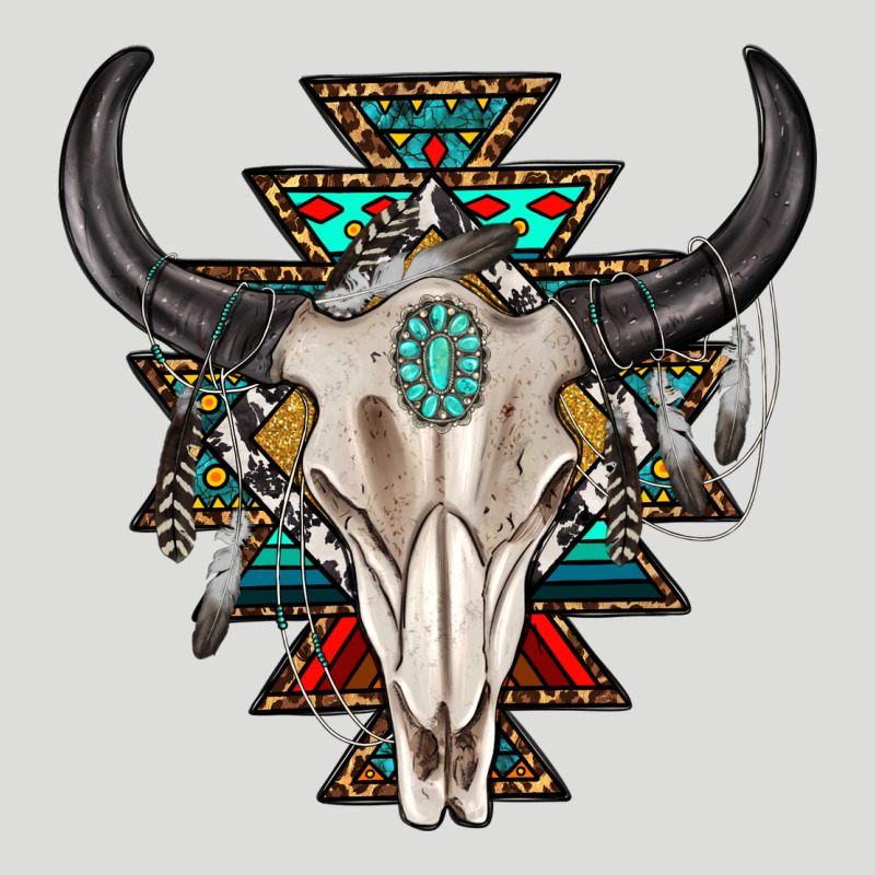 Western Aztec Bull Skull With Gemstone Zipper Hoodie by texasbilliewilder | Teevron