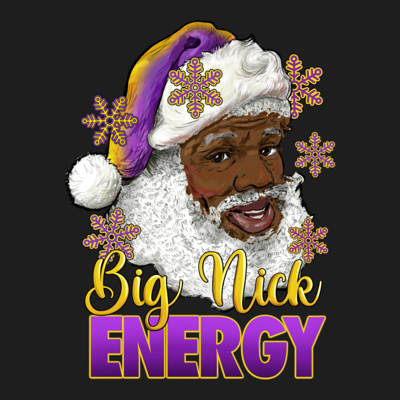 Big Nick Energy Purple And Gold Afro Santa Classic Tee by RanaPortraitStore | Teevron