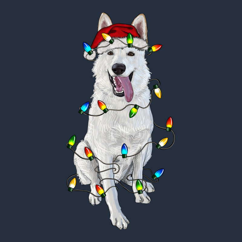 Christmas White Shepherd With Christmas Lights Zipper Hoodie by RanaPortraitStore | Teevron
