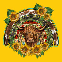 Scottish Calf Sunflowers Rainbow Premium Hoodie | Teevron