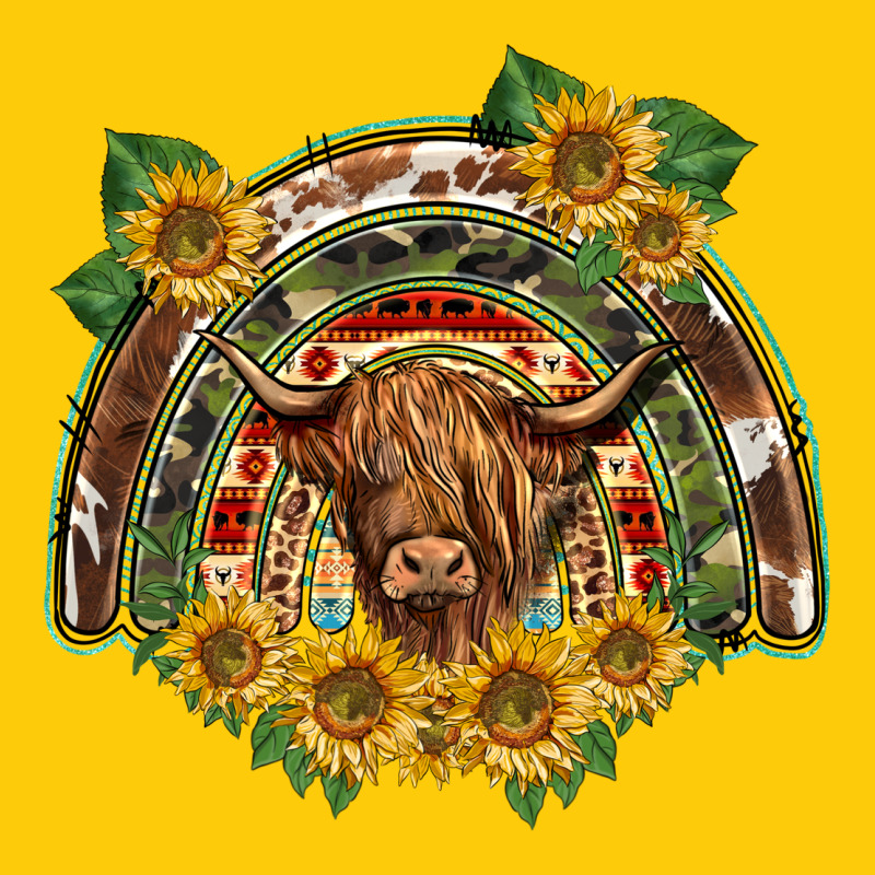 Scottish Calf Sunflowers Rainbow Premium Hoodie by BarkalooDesign | Teevron