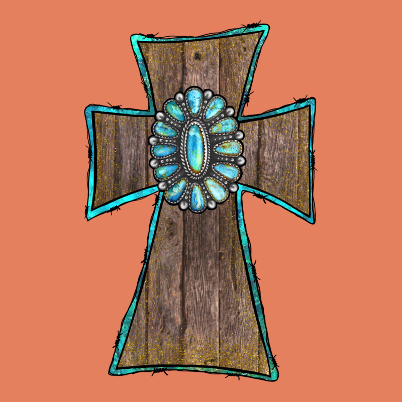 Wood Turquoise Gemstone Cross Classic Tee by RanaPortraitStore | Teevron