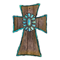 Wood Turquoise Gemstone Cross | Teevron
