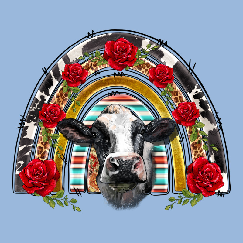 Black And White Baby Cow Floral Rose Rainbow Premium Hoodie by BarkalooDesign | Teevron