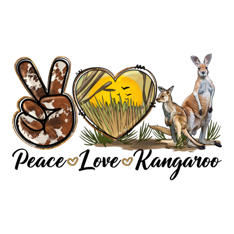 Peace Love Kangaroo Premium Hoodie by LillyAllenDesigns | Teevron
