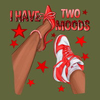 Bright Red I Have Two Moods Afro Girl Sneakers Classic Tee | Teevron