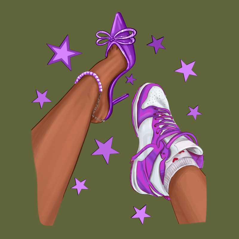 Purple Afro Girl Sneakers And Heels Classic Tee by texasbilliewilder | Teevron