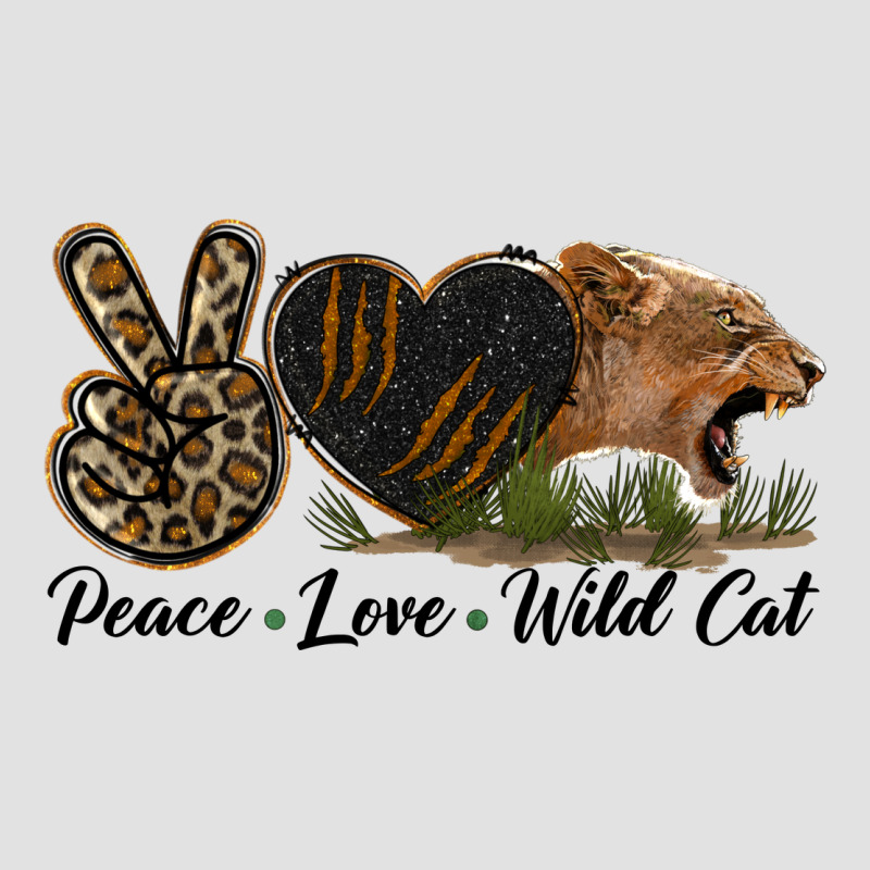 Peace Love Wild Cat Head Premium Hoodie by LillyAllenDesigns | Teevron