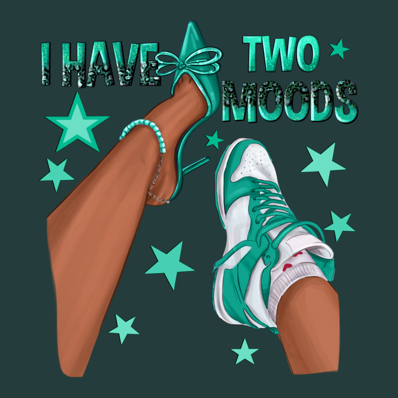 Teal I Have Two Moods Afro Girl Sneakers Classic Tee by texasbilliewilder | Teevron