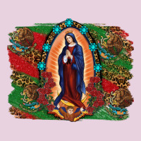 Mexican Flag Lady Of Guadalupe Distressed Backgrou Classic Tee | Teevron