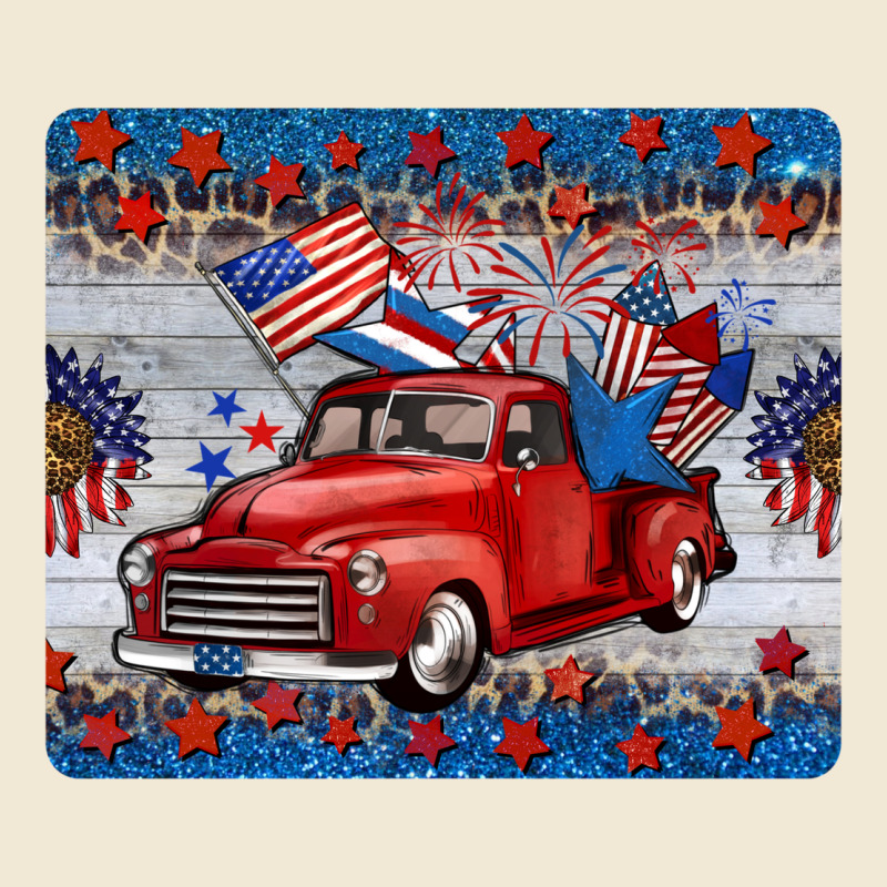 American Truck 4th Of July Mousepad Ladies Tee by BarkalooDesign | Teevron