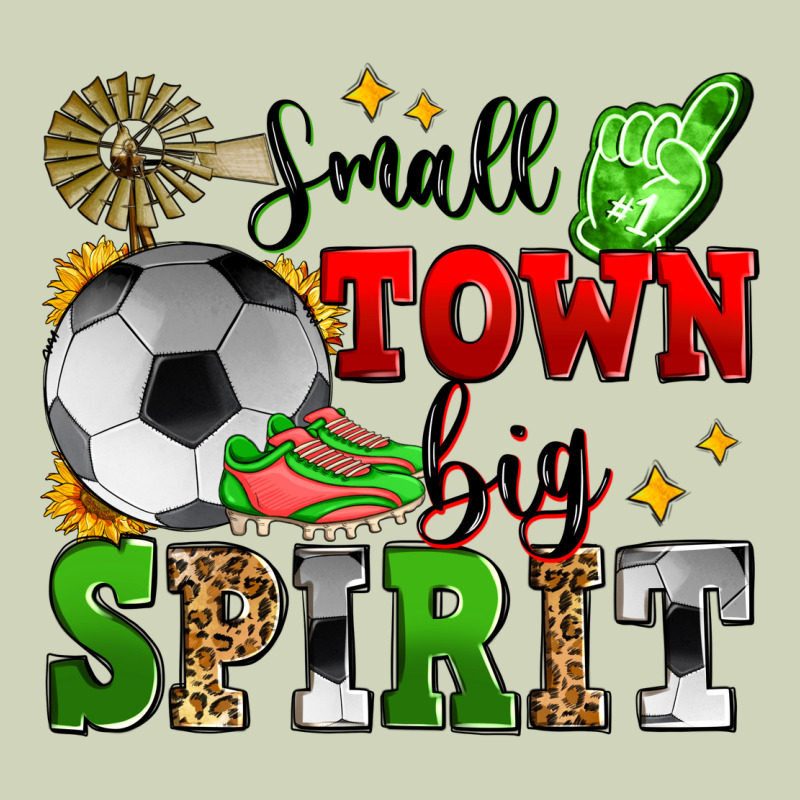 Small Town Big Spirit Soccer Heavyweight Hoodie by Zillion Design Studio | Teevron