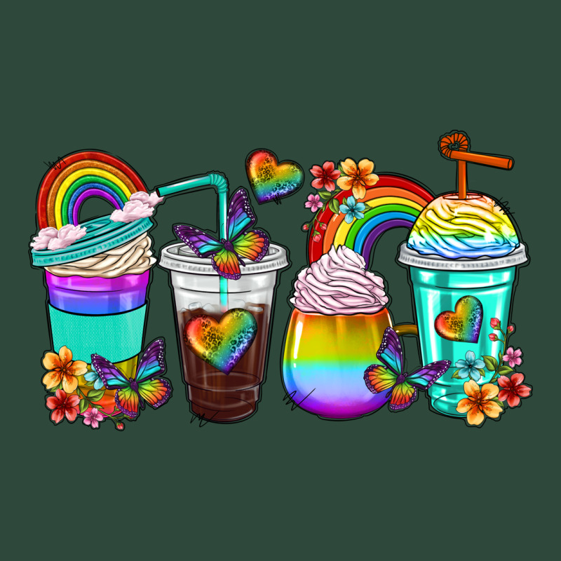 Rainbow Coffee Cups Zipper Hoodie by texasbilliewilder | Teevron