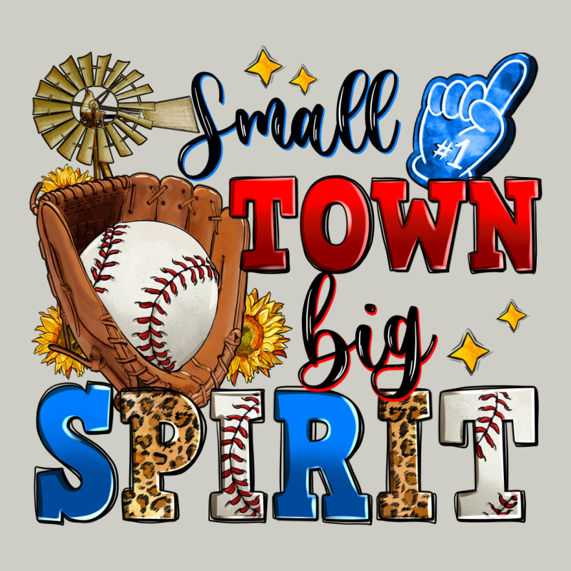 Small Town Big Spirit Baseball Heavyweight Hoodie by Zillion Design Studio | Teevron