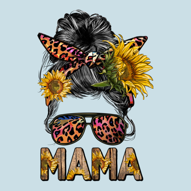 Mess Bun Mama Sunflowers Ladies Tee by BarkalooDesign | Teevron