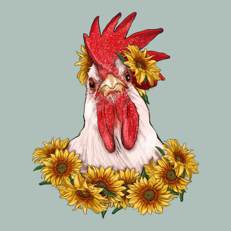Rooster Head With Sunflowers Heavyweight Hoodie by RanaPortraitStore | Teevron