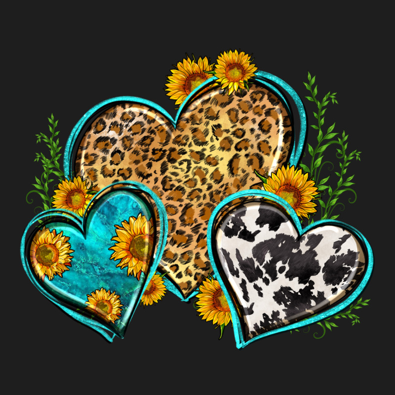 Leopard Cowhide Hearts Heavyweight Hoodie by Zillion Design Studio | Teevron
