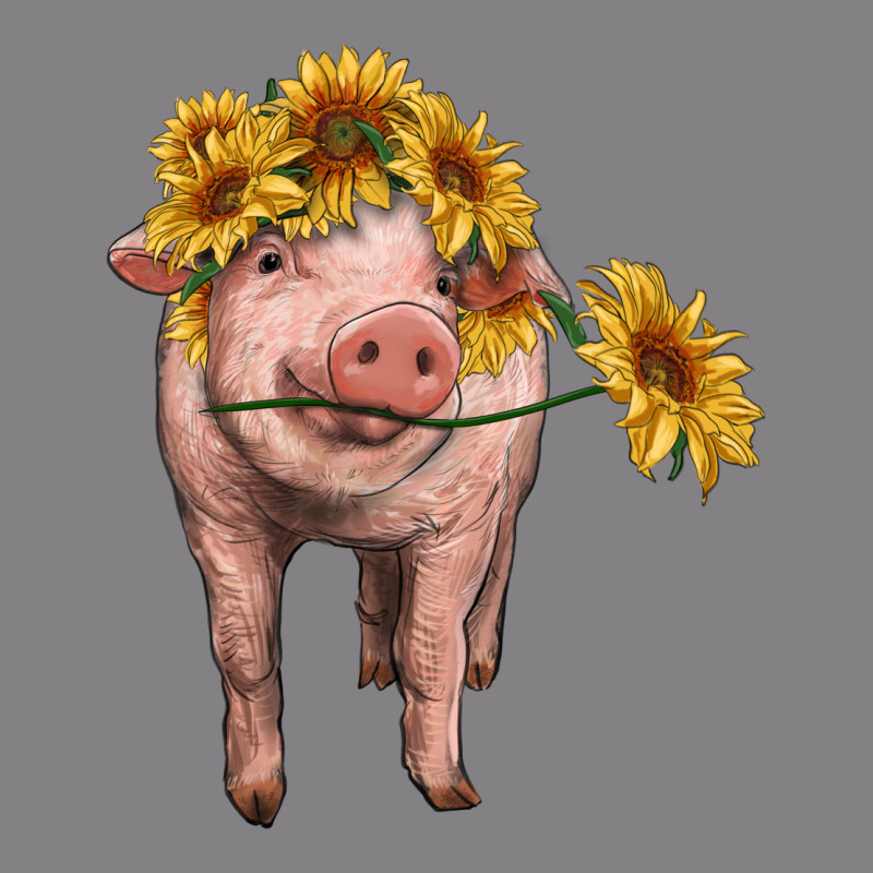 Pig With Sunflowers Heavyweight Hoodie by RanaPortraitStore | Teevron