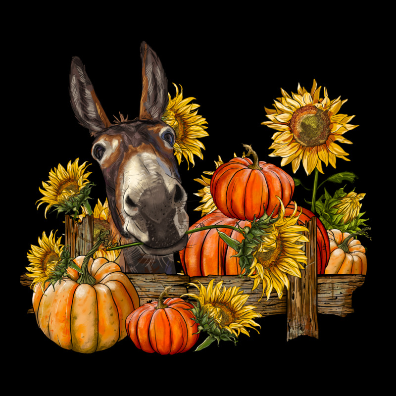 Donkey Sunflower And Pumpkin Farm Ladies Tee by BarkalooDesign | Teevron