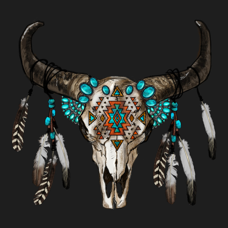Boho Bull Skull Heavyweight Hoodie by RanaPortraitStore | Teevron