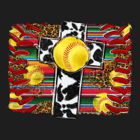 Softball Cross Serape Leopard Background Heavyweight Hoodie | Teevron