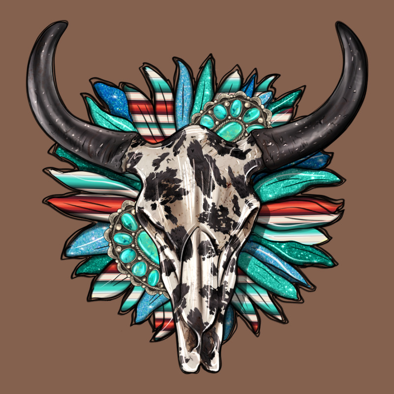 Western Bull Skull With Sunflower And Gemstone Zipper Hoodie by texasbilliewilder | Teevron