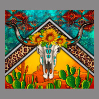 Western Sunflowers Longhorn Bull Skull Vintage Tee | Teevron