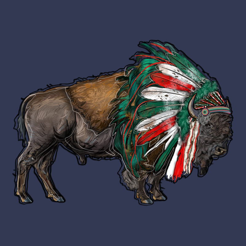 Mexican Bison With Indian Headdress Heavyweight Hoodie by RanaPortraitStore | Teevron