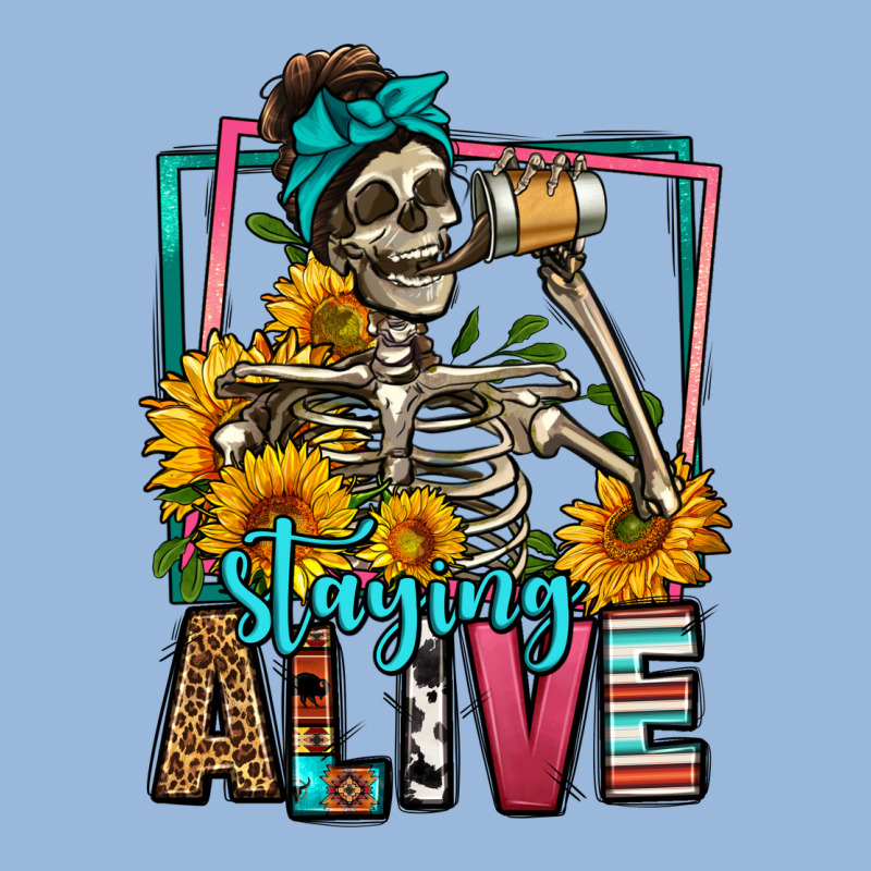 Staying Alive Coffee Drinking Skeleton Premium Hoodie by Jasminsmagicworld | Teevron