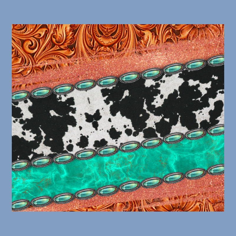 Western Turquoise Gemstone Cowhide  Leather Tumbler Urban Hoodie by Jasminsmagicworld | Teevron
