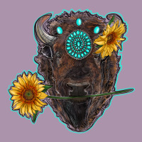 Bison Head With Sunflowers And Gemstone Heavyweight Hoodie | Teevron