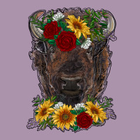 Bison Face With Flowers Heavyweight Hoodie | Teevron