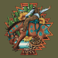 Bucking Bronco Aztec Shape Background Vintage Tee | Teevron