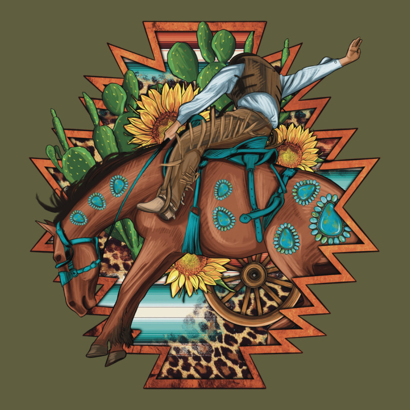 Bucking Bronco Aztec Shape Background Vintage Tee by Artiststas | Teevron