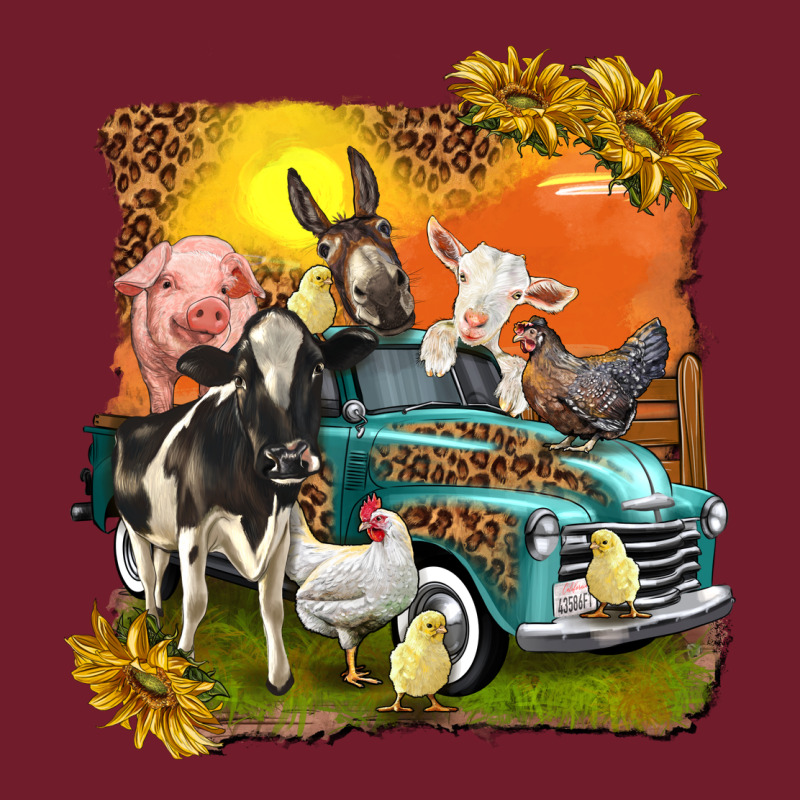 Farm Truck With Farm Animals Zipper Hoodie by texasbilliewilder | Teevron