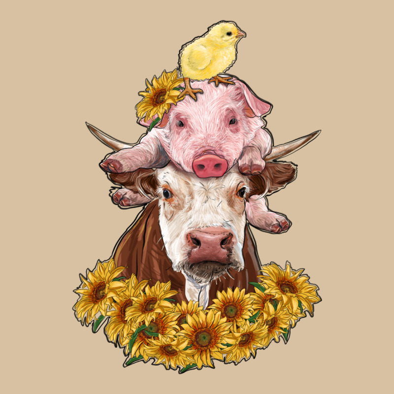 Cow With Pig And Chick Heavyweight Hoodie by RanaPortraitStore | Teevron
