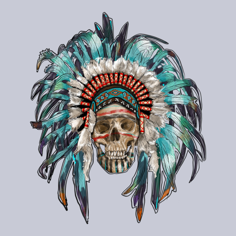 Indian Headdress With Native American Skull Heavyweight Hoodie by RanaPortraitStore | Teevron