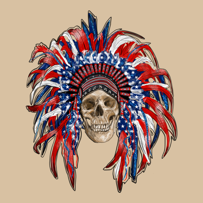 American Flag Indian Headdress With Skull Heavyweight Hoodie by RanaPortraitStore | Teevron