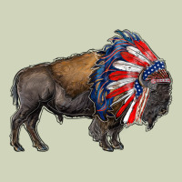 American Bison With Indian Headdress Heavyweight Hoodie | Teevron