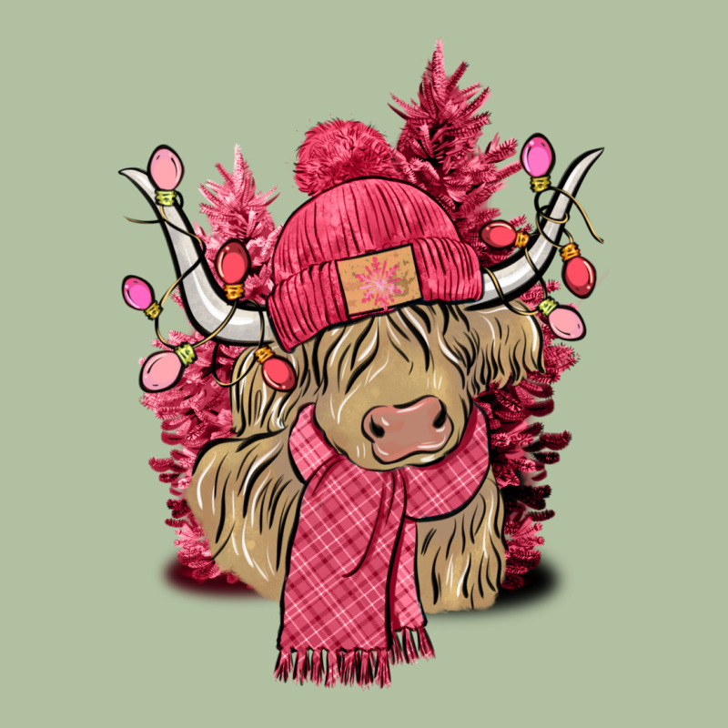 Pink Winter Long Haired Cow Urban Hoodie by NancyCooperArtShop | Teevron